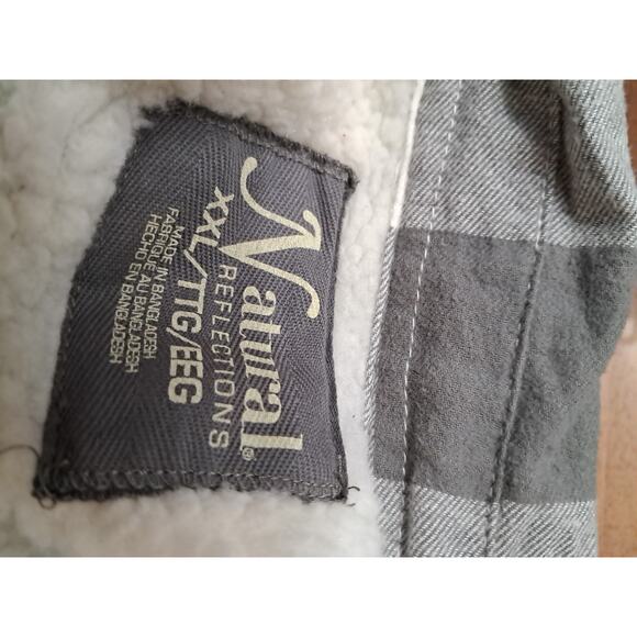 Natural Reflections Mens Size 2 XL Grey Flannel Fleece Lined Jacket - Picture 3 of 6